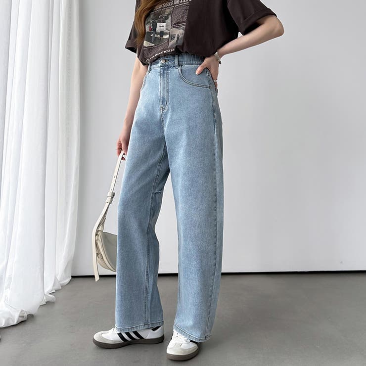 体型カバーして、旬のシルエット。 デニムカーブパンツ ストレッチデニム | COCOMOMO | 詳細画像11 