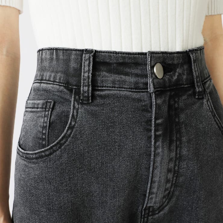 体型カバーして、旬のシルエット。 デニムカーブパンツ ストレッチデニム | COCOMOMO | 詳細画像55 
