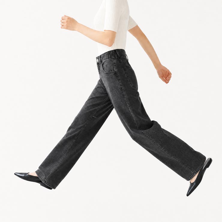 体型カバーして、旬のシルエット。 デニムカーブパンツ ストレッチデニム | COCOMOMO | 詳細画像58 