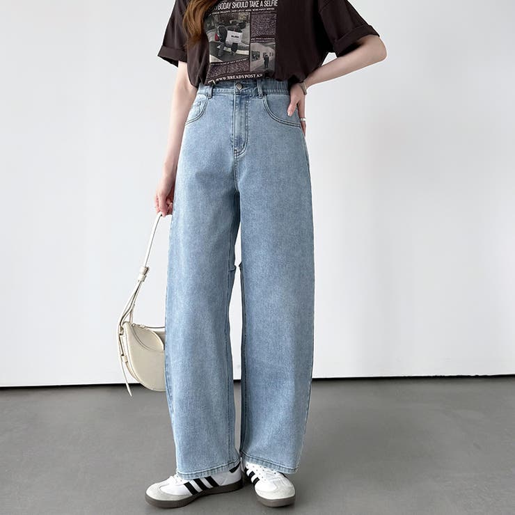 体型カバーして、旬のシルエット。 デニムカーブパンツ ストレッチデニム | COCOMOMO | 詳細画像6 