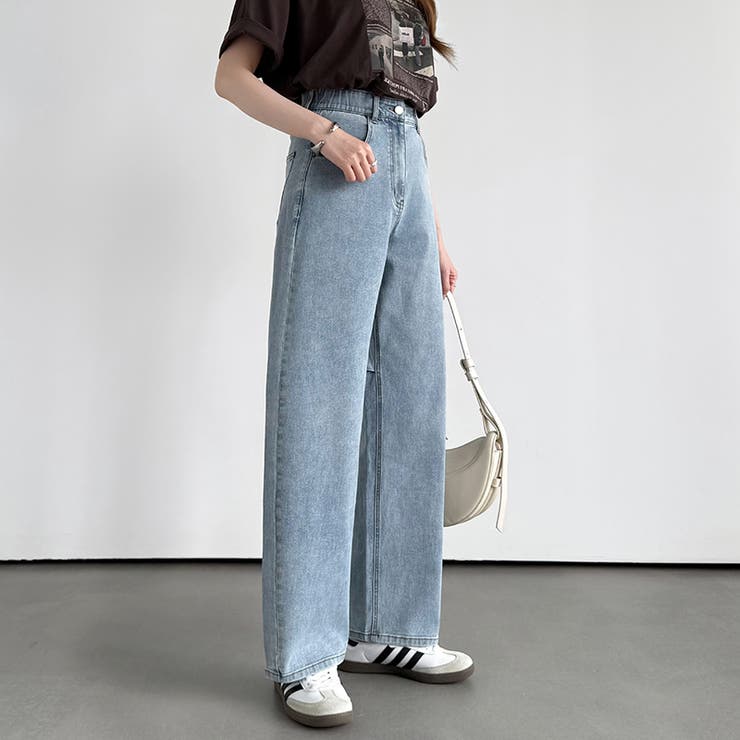 体型カバーして、旬のシルエット。 デニムカーブパンツ ストレッチデニム | COCOMOMO | 詳細画像7 