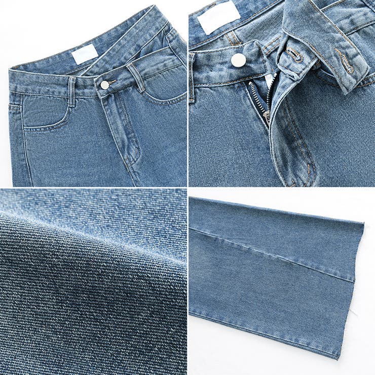 穿くだけで今っぽい、クロスウエストワイドデニム デニムパンツ フリンジ | COCOMOMO | 詳細画像25 