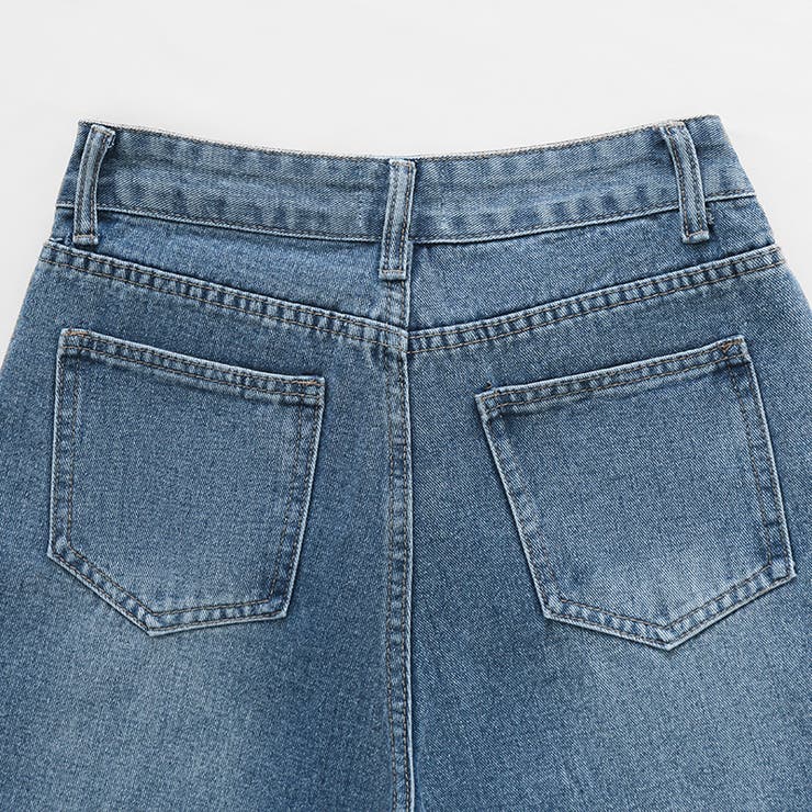 穿くだけで今っぽい、クロスウエストワイドデニム デニムパンツ フリンジ | COCOMOMO | 詳細画像28 