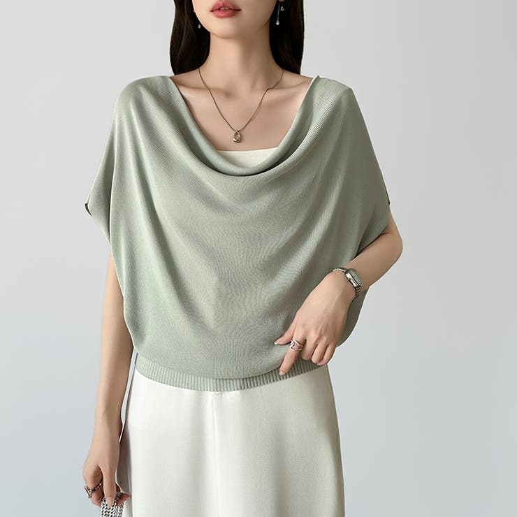 大人が選ぶ涼感ドルマン。 ドレープトップス サマーニット | COCOMOMO | 詳細画像11 