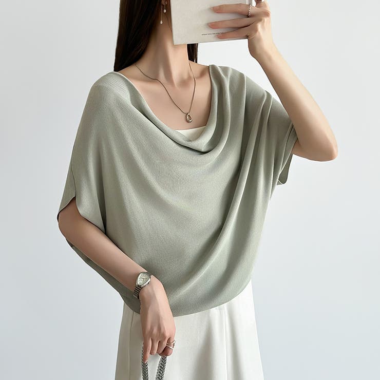 大人が選ぶ涼感ドルマン。 ドレープトップス サマーニット | COCOMOMO | 詳細画像13 