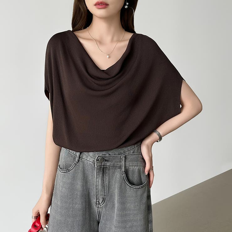 大人が選ぶ涼感ドルマン。 ドレープトップス サマーニット | COCOMOMO | 詳細画像21 