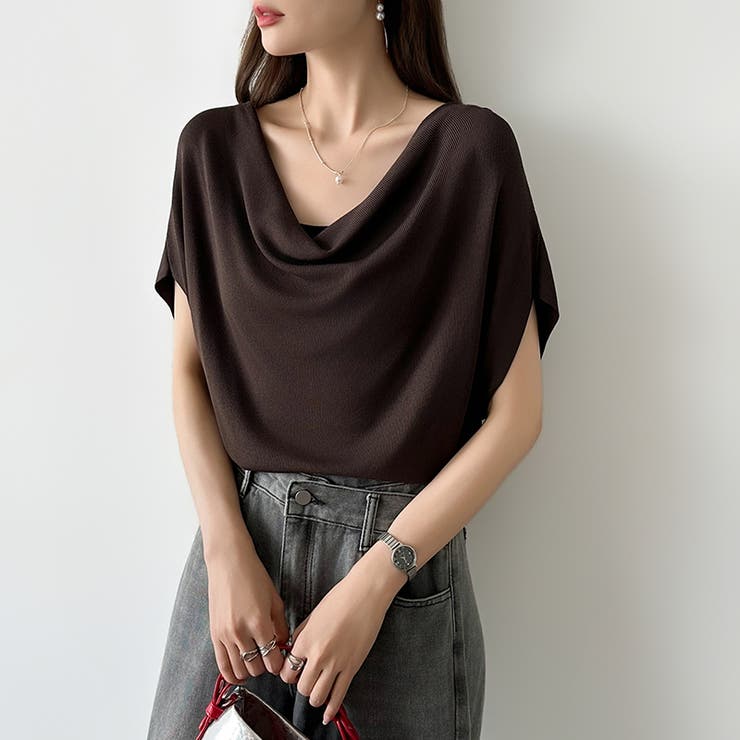 大人が選ぶ涼感ドルマン。 ドレープトップス サマーニット | COCOMOMO | 詳細画像22 