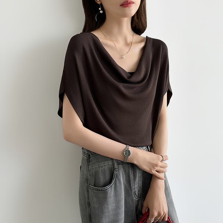 大人が選ぶ涼感ドルマン。 ドレープトップス サマーニット | COCOMOMO | 詳細画像23 