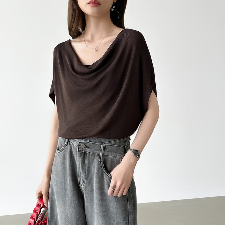 大人が選ぶ涼感ドルマン。 ドレープトップス サマーニット | COCOMOMO | 詳細画像27 