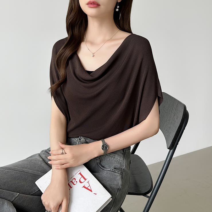 大人が選ぶ涼感ドルマン。 ドレープトップス サマーニット | COCOMOMO | 詳細画像28 