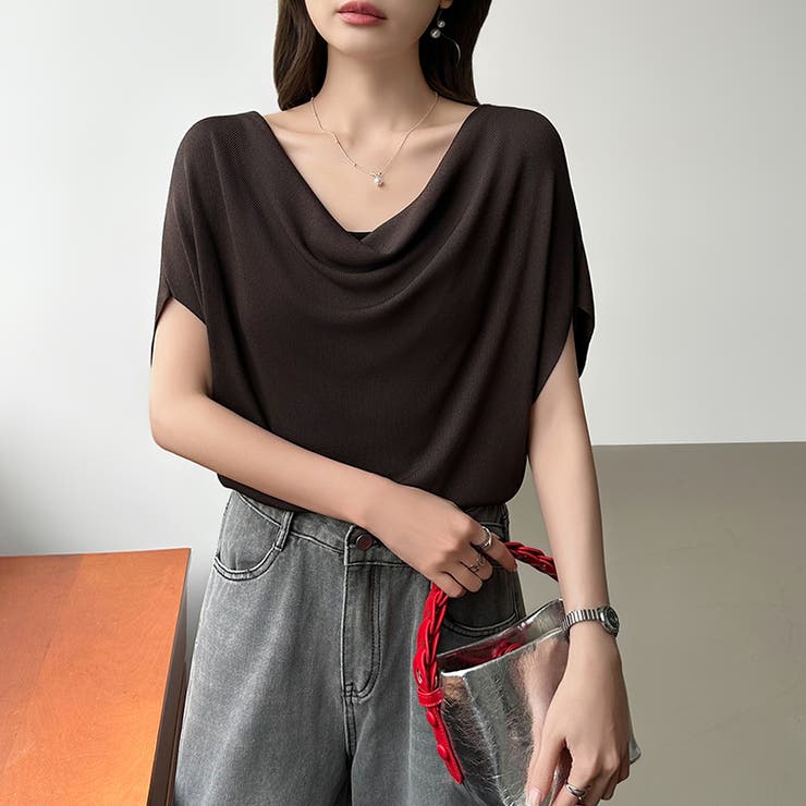 大人が選ぶ涼感ドルマン。 ドレープトップス サマーニット | COCOMOMO | 詳細画像29 