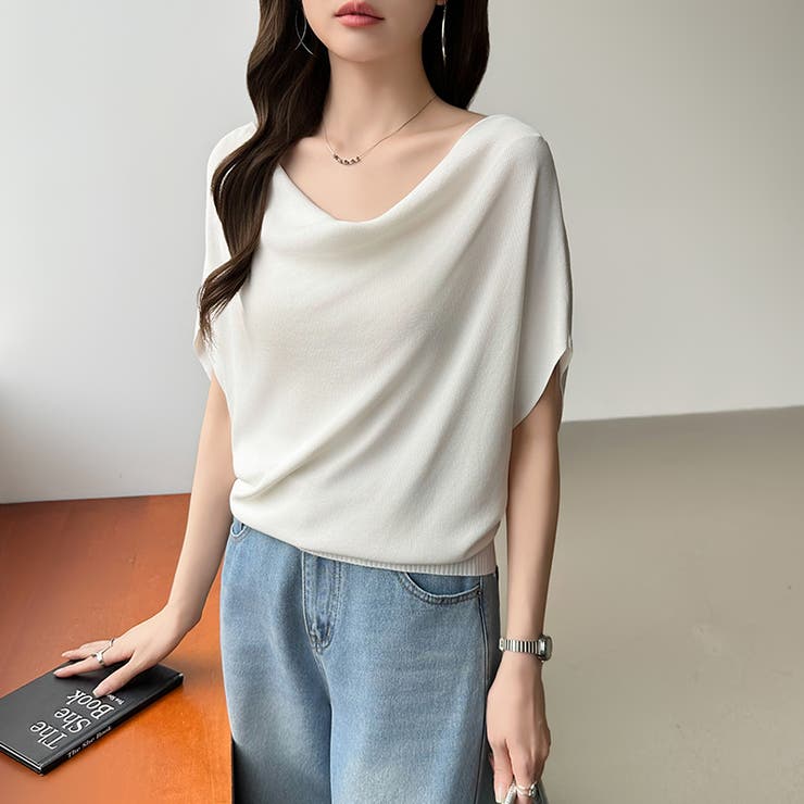 大人が選ぶ涼感ドルマン。 ドレープトップス サマーニット | COCOMOMO | 詳細画像38 