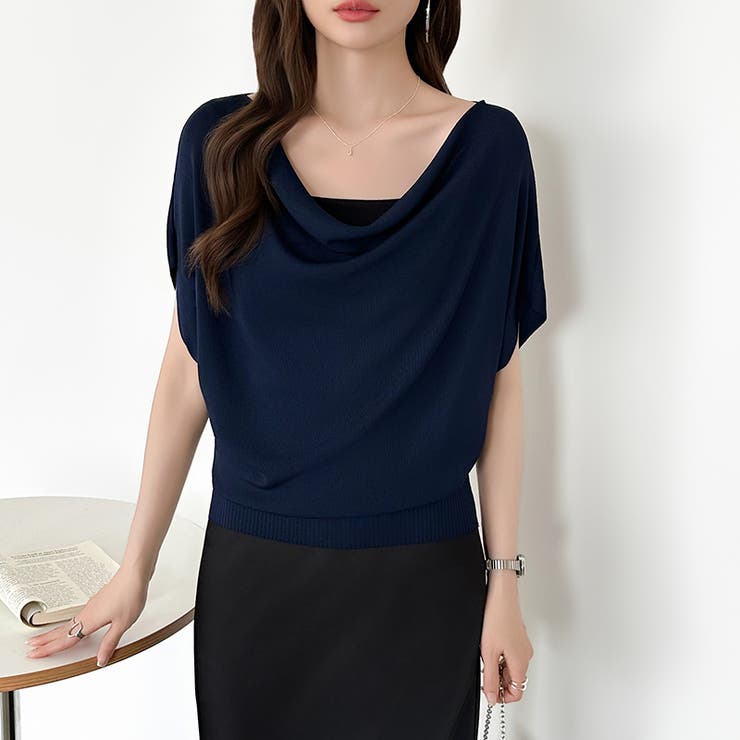 大人が選ぶ涼感ドルマン。 ドレープトップス サマーニット | COCOMOMO | 詳細画像47 