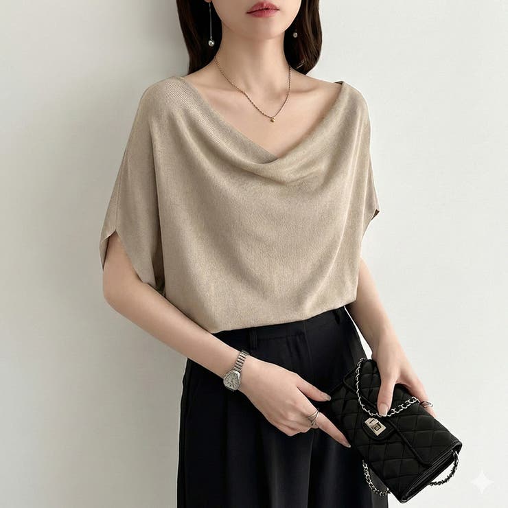 大人が選ぶ涼感ドルマン。 ドレープトップス サマーニット | COCOMOMO | 詳細画像49 