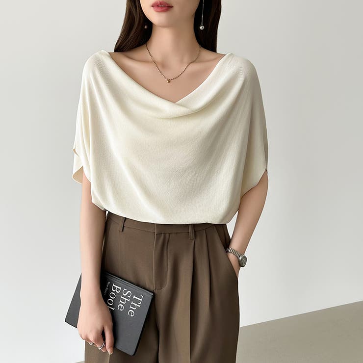 大人が選ぶ涼感ドルマン。 ドレープトップス サマーニット | COCOMOMO | 詳細画像9 