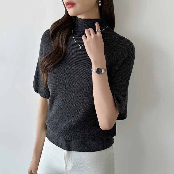 毎日に寄り添うサマーニット ハイネックニット シアーニット | COCOMOMO | 詳細画像13 