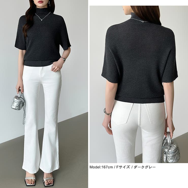 毎日に寄り添うサマーニット ハイネックニット シアーニット | COCOMOMO | 詳細画像15 