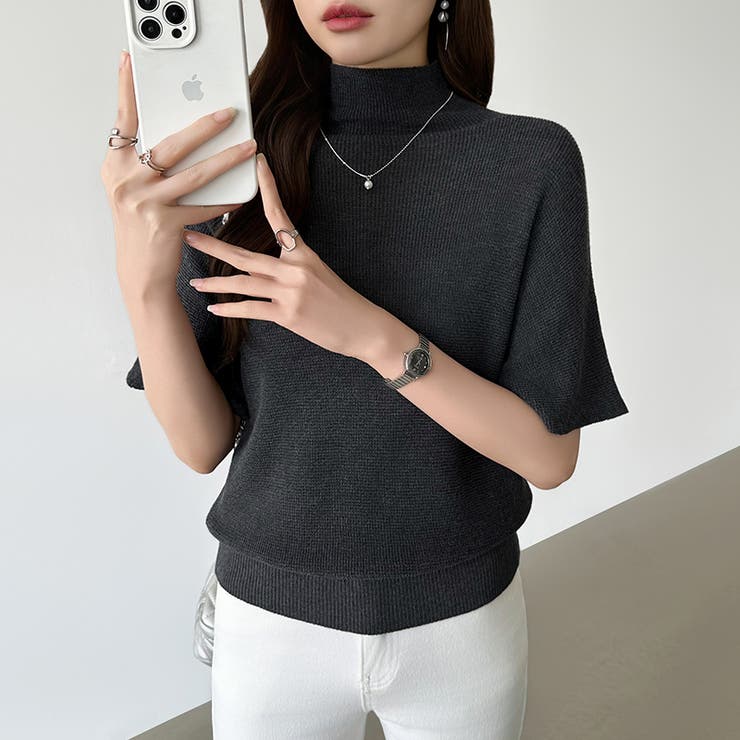 毎日に寄り添うサマーニット ハイネックニット シアーニット | COCOMOMO | 詳細画像18 