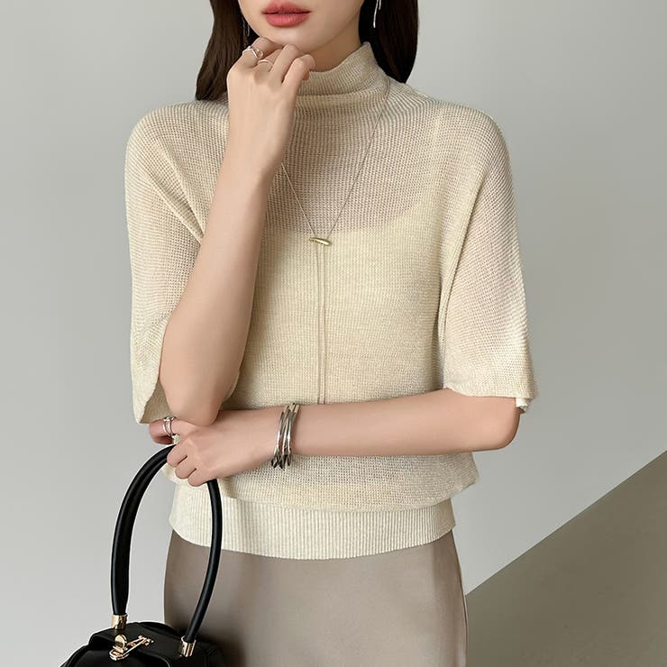 毎日に寄り添うサマーニット ハイネックニット シアーニット | COCOMOMO | 詳細画像20 