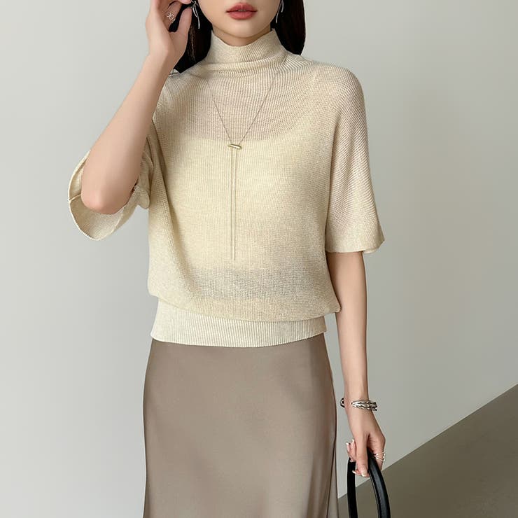 毎日に寄り添うサマーニット ハイネックニット シアーニット | COCOMOMO | 詳細画像21 