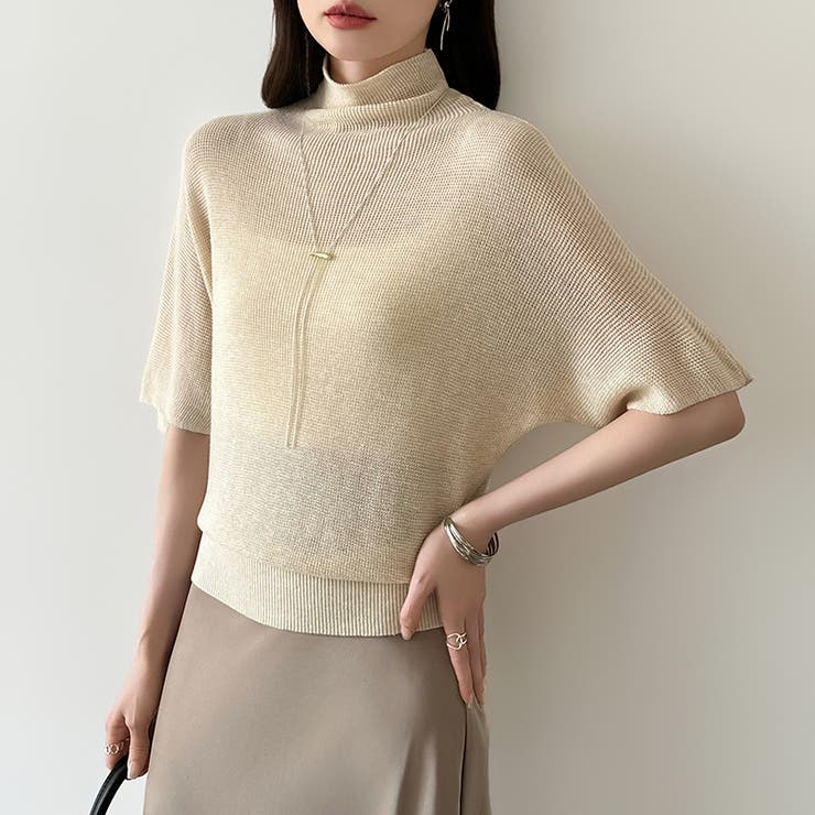 毎日に寄り添うサマーニット ハイネックニット シアーニット | COCOMOMO | 詳細画像22 