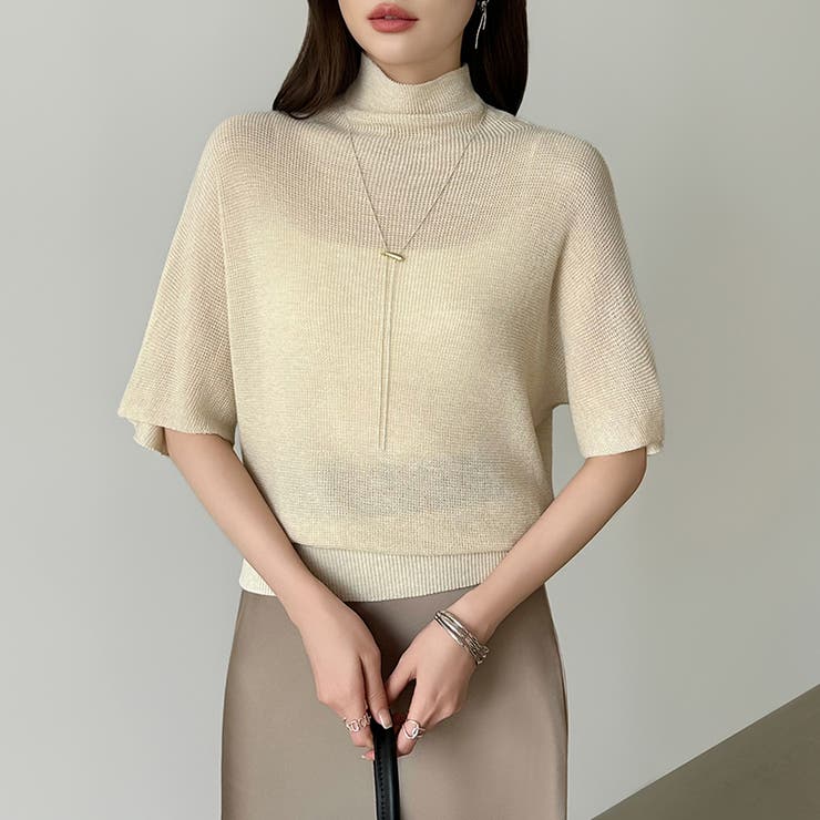 毎日に寄り添うサマーニット ハイネックニット シアーニット | COCOMOMO | 詳細画像25 