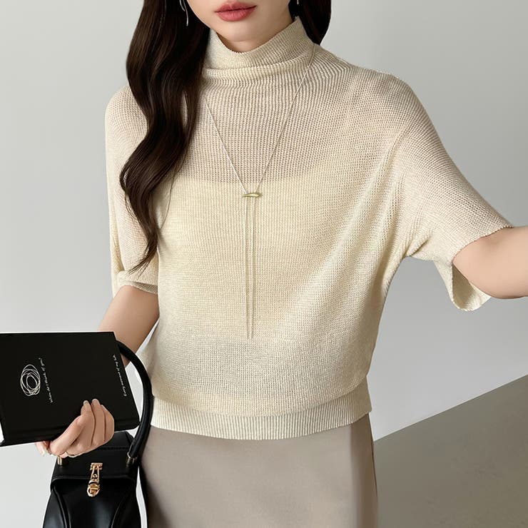 毎日に寄り添うサマーニット ハイネックニット シアーニット | COCOMOMO | 詳細画像26 