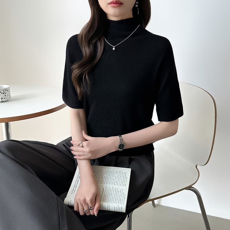 毎日に寄り添うサマーニット ハイネックニット シアーニット | COCOMOMO | 詳細画像33 