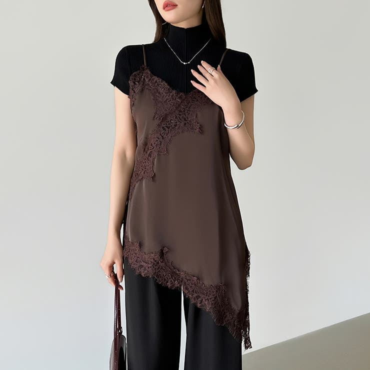 レイヤード映えサテンレースキャミソール レース キャミソール | COCOMOMO | 詳細画像2 