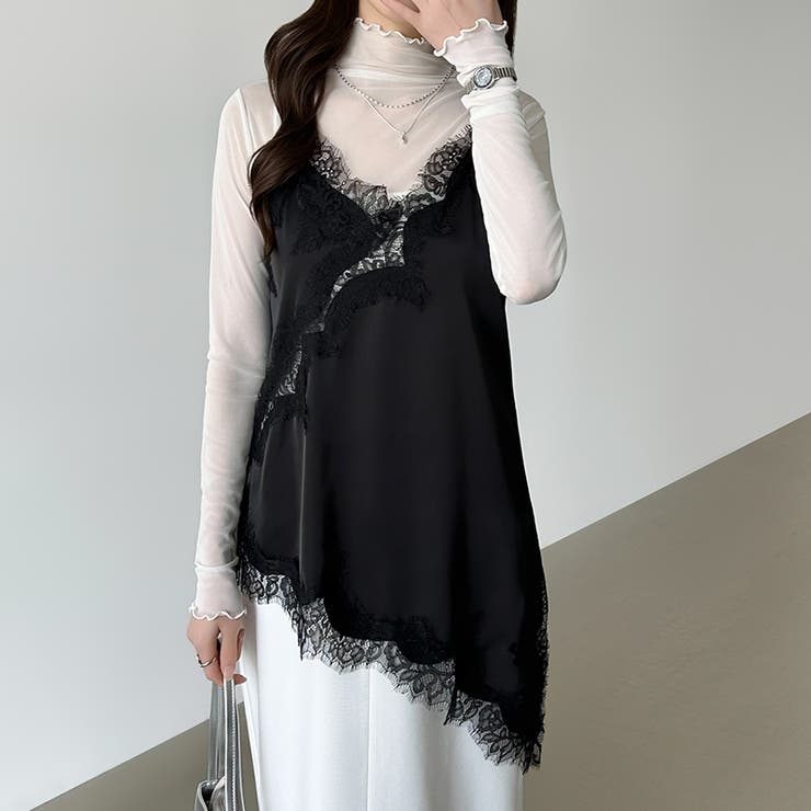 レイヤード映えサテンレースキャミソール レース キャミソール | COCOMOMO | 詳細画像20 