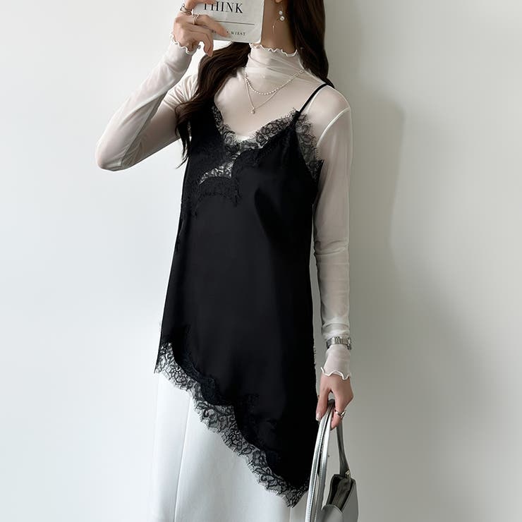 レイヤード映えサテンレースキャミソール レース キャミソール | COCOMOMO | 詳細画像21 