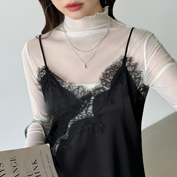 レイヤード映えサテンレースキャミソール レース キャミソール | COCOMOMO | 詳細画像26 