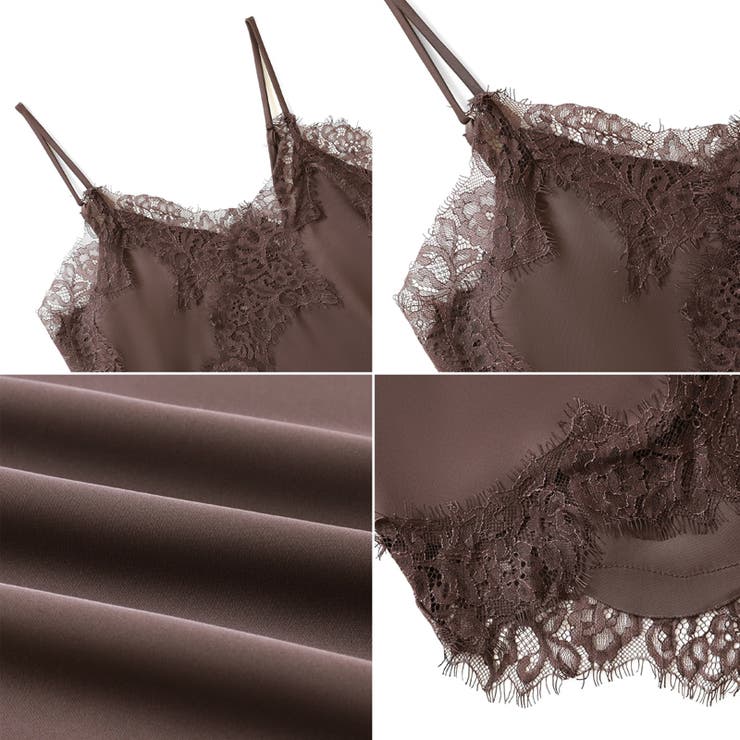 レイヤード映えサテンレースキャミソール レース キャミソール | COCOMOMO | 詳細画像30 