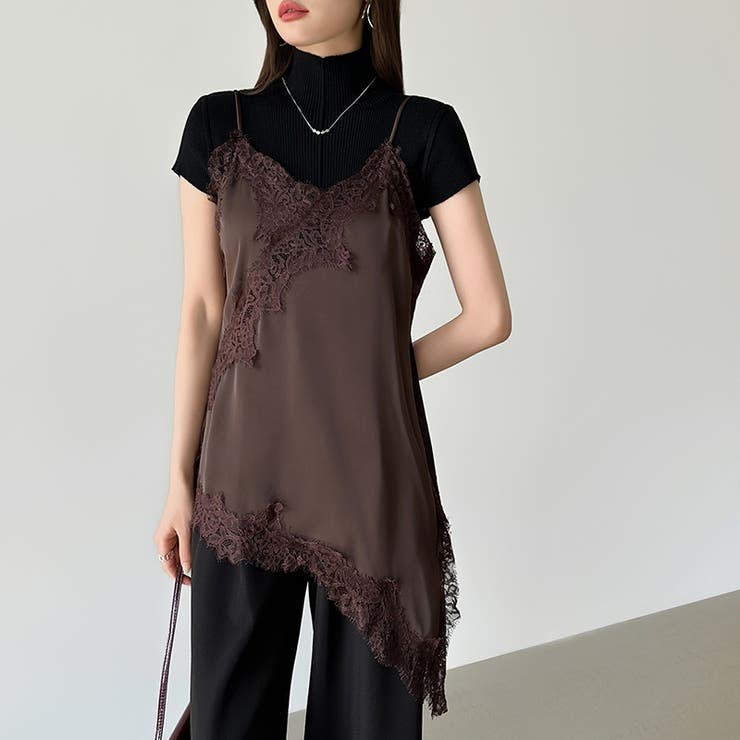 レイヤード映えサテンレースキャミソール レース キャミソール | COCOMOMO | 詳細画像4 