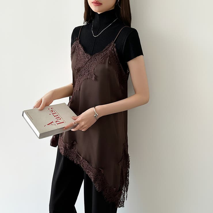 レイヤード映えサテンレースキャミソール レース キャミソール | COCOMOMO | 詳細画像5 