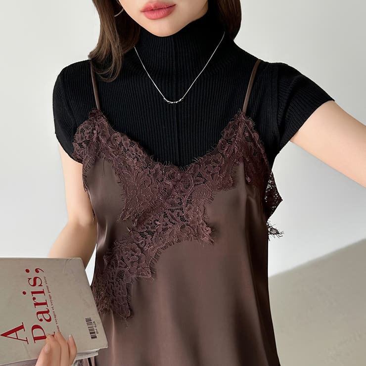 レイヤード映えサテンレースキャミソール レース キャミソール | COCOMOMO | 詳細画像8 