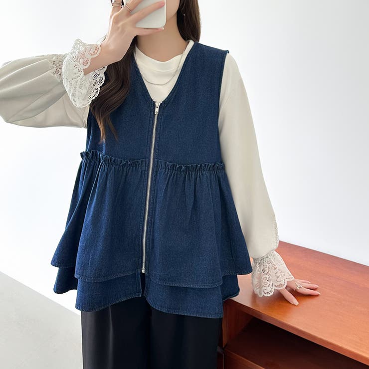 重ねるだけで更新。 ペプラムデニムベスト デニムベスト | COCOMOMO | 詳細画像19 