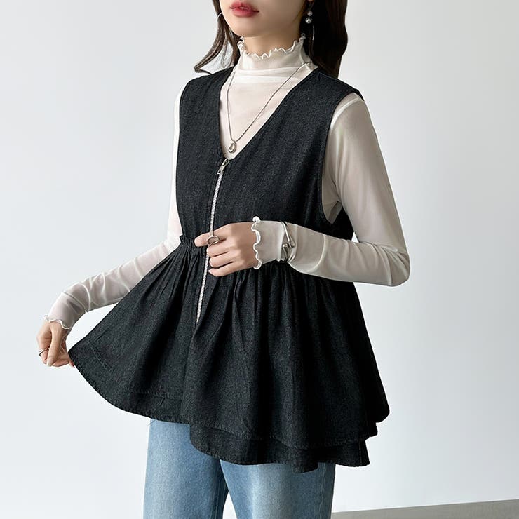 重ねるだけで更新。 ペプラムデニムベスト デニムベスト | COCOMOMO | 詳細画像21 