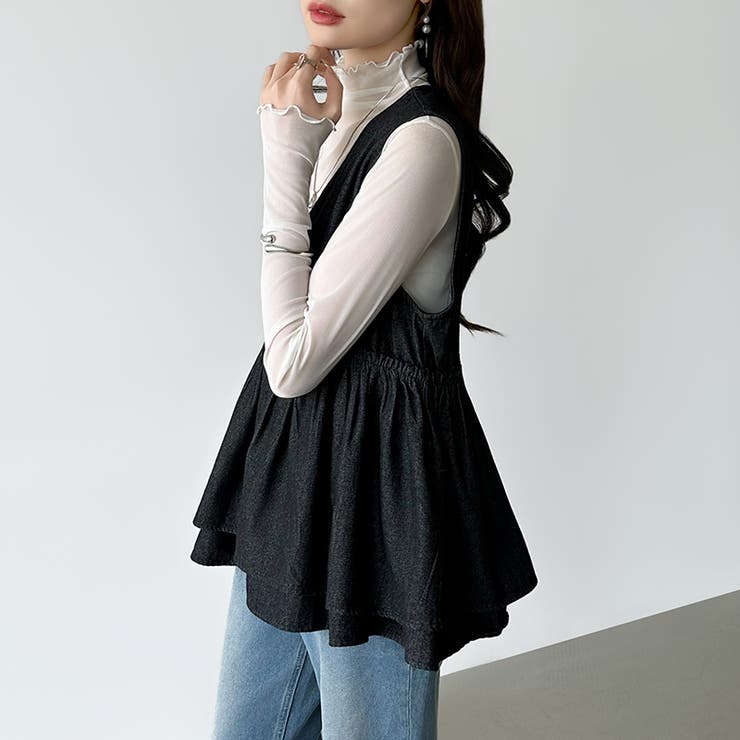 重ねるだけで更新。 ペプラムデニムベスト デニムベスト | COCOMOMO | 詳細画像22 