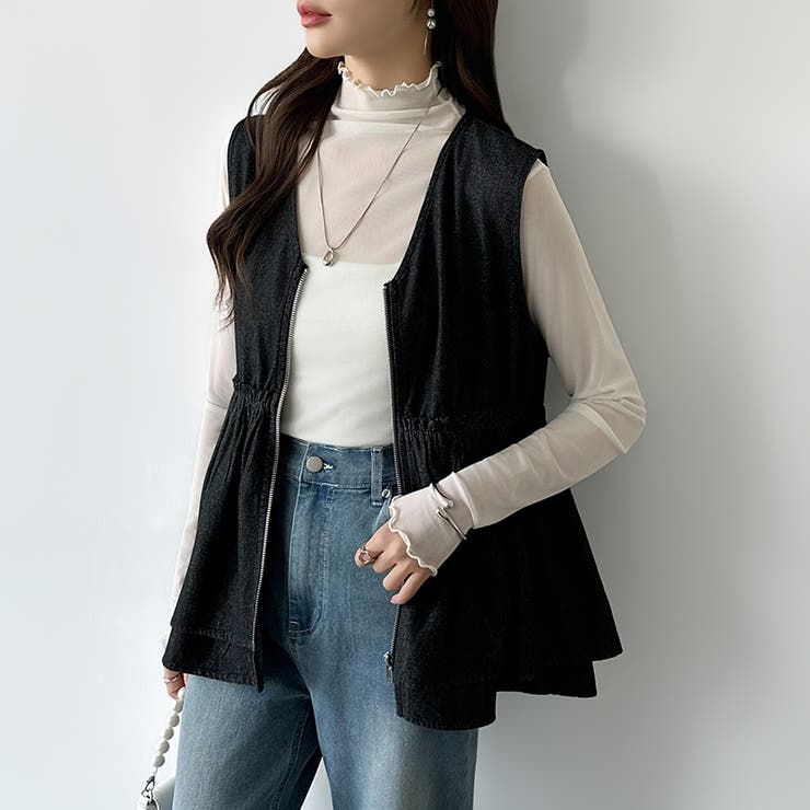 重ねるだけで更新。 ペプラムデニムベスト デニムベスト | COCOMOMO | 詳細画像23 