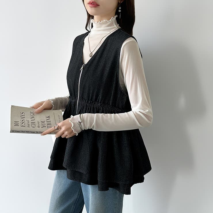 重ねるだけで更新。 ペプラムデニムベスト デニムベスト | COCOMOMO | 詳細画像26 