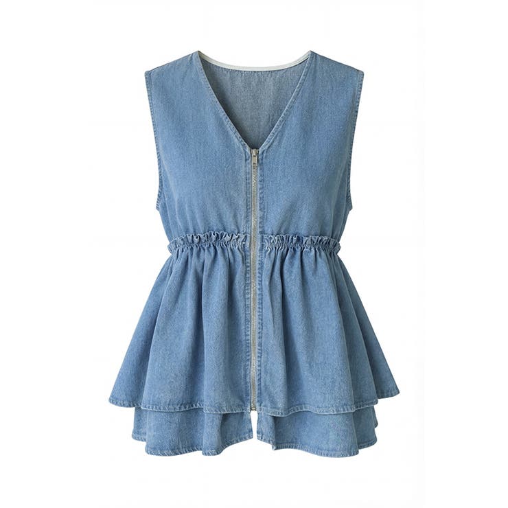 重ねるだけで更新。 ペプラムデニムベスト デニムベスト | COCOMOMO | 詳細画像34 