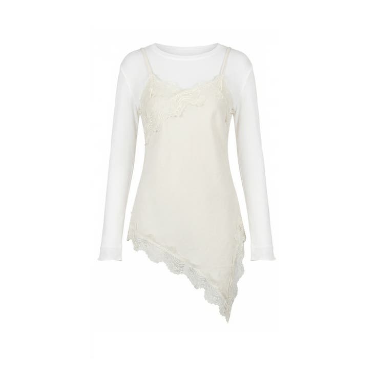 コーデに悩まないレイヤードセット レースキャミソール シアーカットソー | COCOMOMO | 詳細画像29 