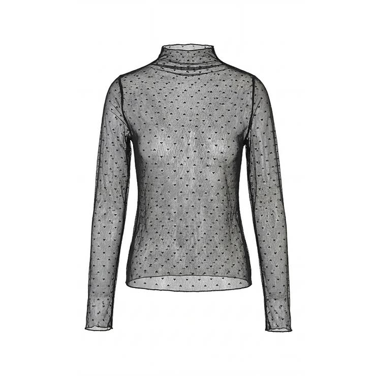 一枚でも重ねても。甘すぎないハート柄シアートップス シアー ハイネック | COCOMOMO | 詳細画像26 