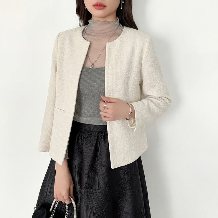 上品な大人のきらめきラメシアートップス ハイネック シアー | COCOMOMO | 詳細画像7 