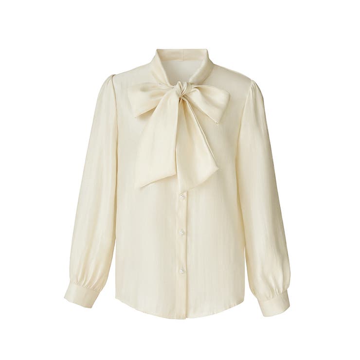 上品艶サテンのリボンブラウス ボウタイ ブラウス | COCOMOMO | 詳細画像43 
