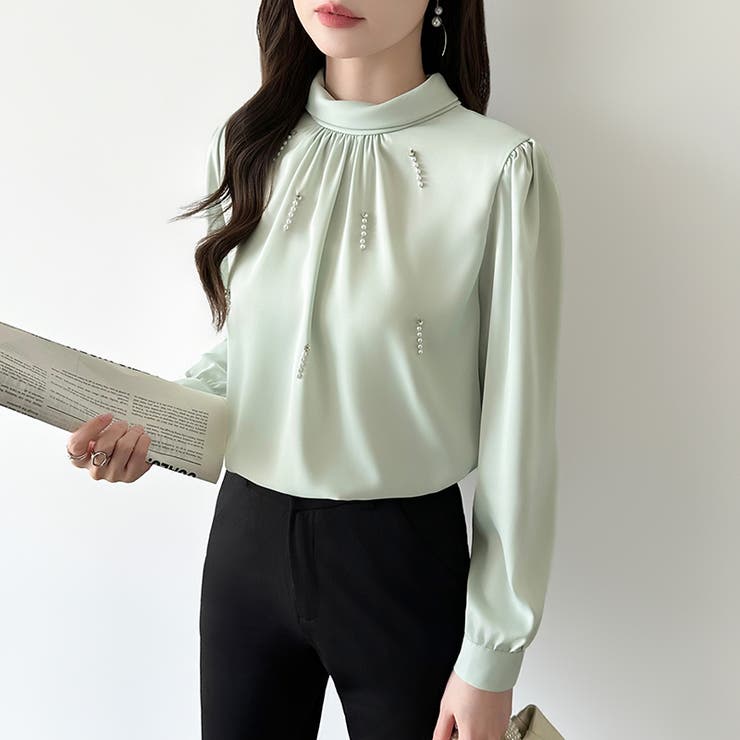 一枚で、きちんと華やか。パールビジュー付きブラウス ブラウス フォーマル | COCOMOMO | 詳細画像11 