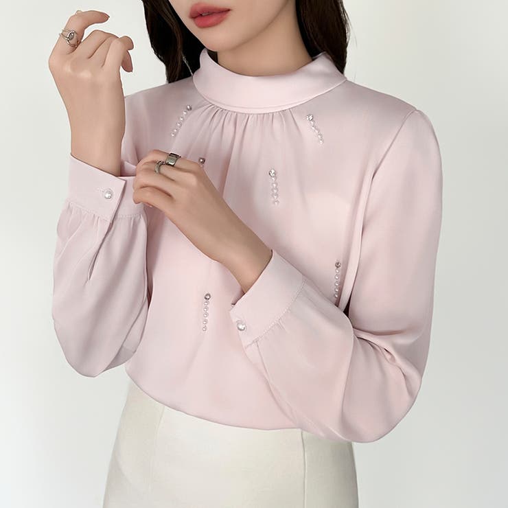 一枚で、きちんと華やか。パールビジュー付きブラウス ブラウス フォーマル | COCOMOMO | 詳細画像19 