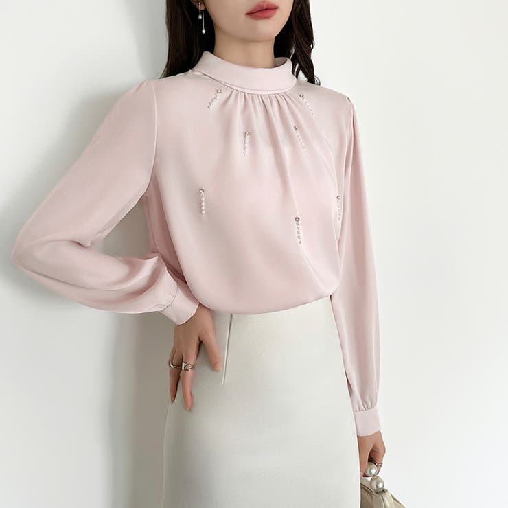 一枚で、きちんと華やか。パールビジュー付きブラウス ブラウス フォーマル | COCOMOMO | 詳細画像21 