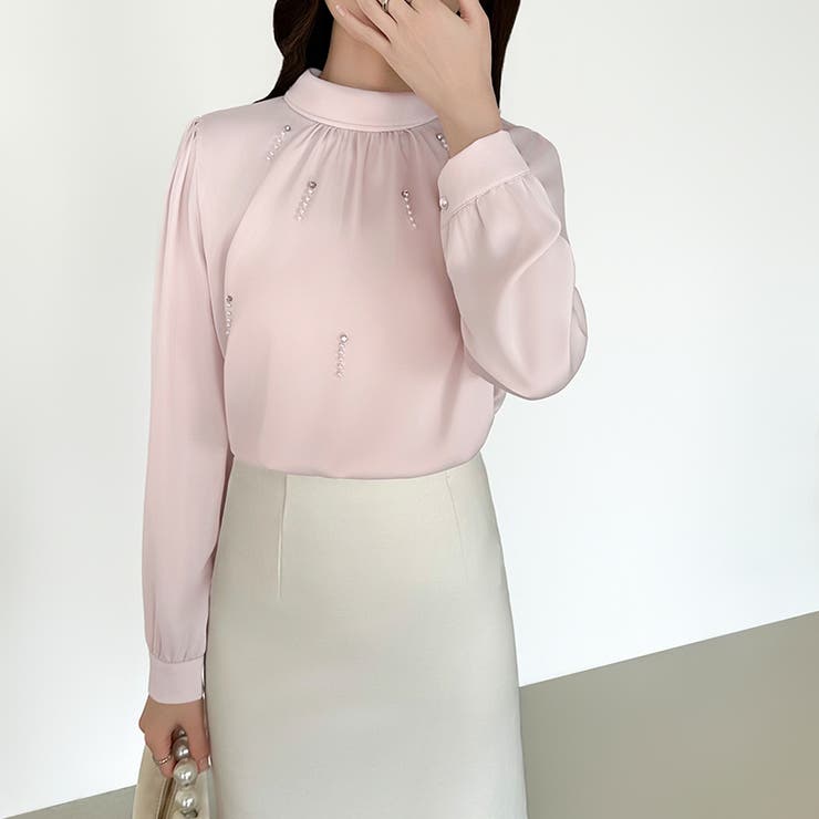 一枚で、きちんと華やか。パールビジュー付きブラウス ブラウス フォーマル | COCOMOMO | 詳細画像23 
